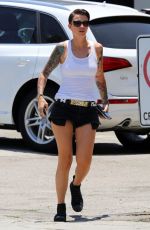 RUBY ROSE in Shorts Out for Lunch in Los Angeles 06/30/2015