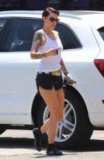 RUBY ROSE in Shorts Out for Lunch in Los Angeles 06/30/2015
