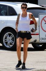 RUBY ROSE in Shorts Out for Lunch in Los Angeles 06/30/2015