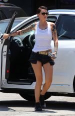 RUBY ROSE in Shorts Out for Lunch in Los Angeles 06/30/2015