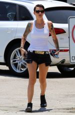 RUBY ROSE in Shorts Out for Lunch in Los Angeles 06/30/2015