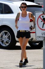 RUBY ROSE in Shorts Out for Lunch in Los Angeles 06/30/2015