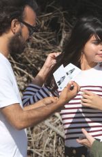 SELENA GOMEZ on the Set of a Photoshoot in Malibu 07/14/2015