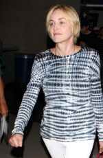 SHARON STONE Arrives at LAX Airport in Los Angeles 07/30/2015