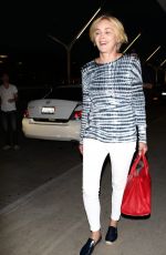 SHARON STONE Arrives at LAX Airport in Los Angeles 07/30/2015