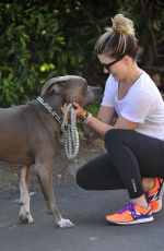 SOPHIA BUSH Out Walking with Her Dog in Los Angeles 07/07/2015