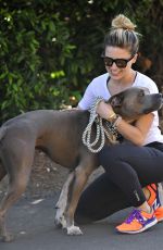 SOPHIA BUSH Out Walking with Her Dog in Los Angeles 07/07/2015