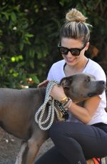 SOPHIA BUSH Out Walking with Her Dog in Los Angeles 07/07/2015