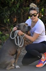 SOPHIA BUSH Out Walking with Her Dog in Los Angeles 07/07/2015