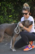 SOPHIA BUSH Out Walking with Her Dog in Los Angeles 07/07/2015
