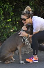 SOPHIA BUSH Out Walking with Her Dog in Los Angeles 07/07/2015