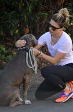 SOPHIA BUSH Out Walking with Her Dog in Los Angeles 07/07/2015