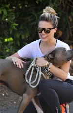 SOPHIA BUSH Out Walking with Her Dog in Los Angeles 07/07/2015