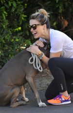 SOPHIA BUSH Out Walking with Her Dog in Los Angeles 07/07/2015