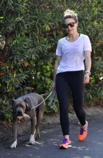 SOPHIA BUSH Out Walking with Her Dog in Los Angeles 07/07/2015