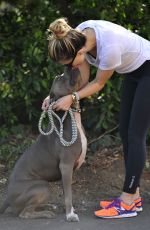 SOPHIA BUSH Out Walking with Her Dog in Los Angeles 07/07/2015