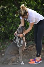 SOPHIA BUSH Out Walking with Her Dog in Los Angeles 07/07/2015