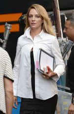 UMA THURMAN on the Set of The Brits Are Coming in New York 07/22/2015