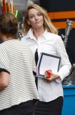 UMA THURMAN on the Set of The Brits Are Coming in New York 07/22/2015
