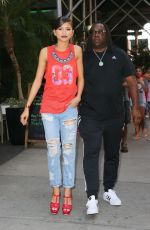 ZENDAYA COLEMAN in Ripped Jeans Out in New York 07/22/2015