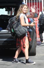 ALEXA VEGA in Jeans Shorts at DWTS Studio in Hollywood 08/27/2015