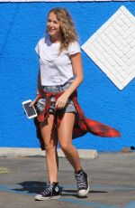 ALEXA VEGA in Jeans Shorts at DWTS Studio in Hollywood 08/27/2015