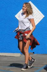 ALEXA VEGA in Jeans Shorts at DWTS Studio in Hollywood 08/27/2015