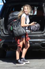 ALEXA VEGA in Jeans Shorts at DWTS Studio in Hollywood 08/27/2015
