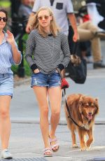 AMANDA SEYFRIED and Her Dog Finn Out in New York 08/27/2015
