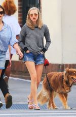 AMANDA SEYFRIED and Her Dog Finn Out in New York 08/27/2015