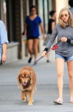 AMANDA SEYFRIED and Her Dog Finn Out in New York 08/27/2015