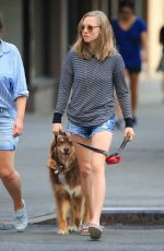 AMANDA SEYFRIED and Her Dog Finn Out in New York 08/27/2015