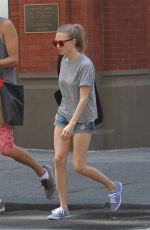 AMANDA SEYFRIED in Jeans Shorts Out in New York 08/12/2015