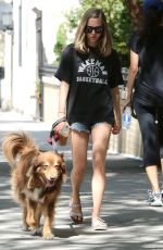AMANDA SEYFRIED Walks Her Dog Finn Out in New York 08/29/2015