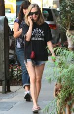 AMANDA SEYFRIED Walks Her Dog Finn Out in New York 08/29/2015