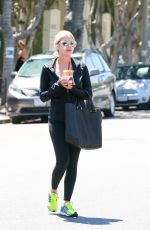 ASHLEY BENSON in tights Out And About in Los Angeles 08/13/2015