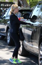 ASHLEY BENSON in tights Out And About in Los Angeles 08/13/2015