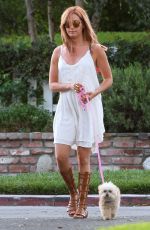 ASHLEY TISDALE Walks Her Dog in Beverly Hills 08/02/2015