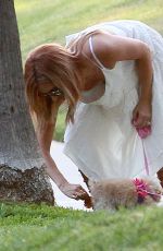 ASHLEY TISDALE Walks Her Dog in Beverly Hills 08/02/2015