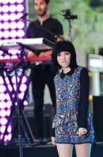 CARLY RAE JEPSEN Performs at The Today Show in New York 08/20/2015