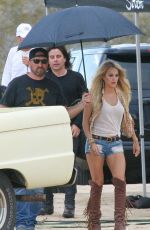 CARRIE UNDERWOOD on the Set of a Music Video in Mojave Desert 08/02/2015
