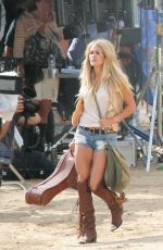 CARRIE UNDERWOOD on the Set of a Music Video in Mojave Desert 08/02/2015
