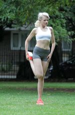 CHLOE JASMINE Working Out at a Park in London 08/25/2015