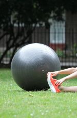 CHLOE JASMINE Working Out at a Park in London 08/25/2015