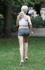 CHLOE JASMINE Working Out at a Park in London 08/25/2015