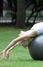 CHLOE JASMINE Working Out at a Park in London 08/25/2015