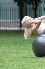 CHLOE JASMINE Working Out at a Park in London 08/25/2015