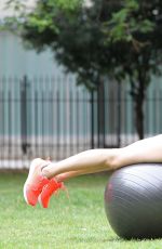 CHLOE JASMINE Working Out at a Park in London 08/25/2015