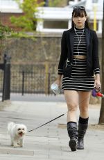 DAISY LOWE Walks Her Dog Out in London 08/04/2015