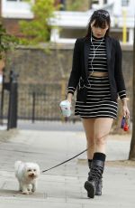 DAISY LOWE Walks Her Dog Out in London 08/04/2015